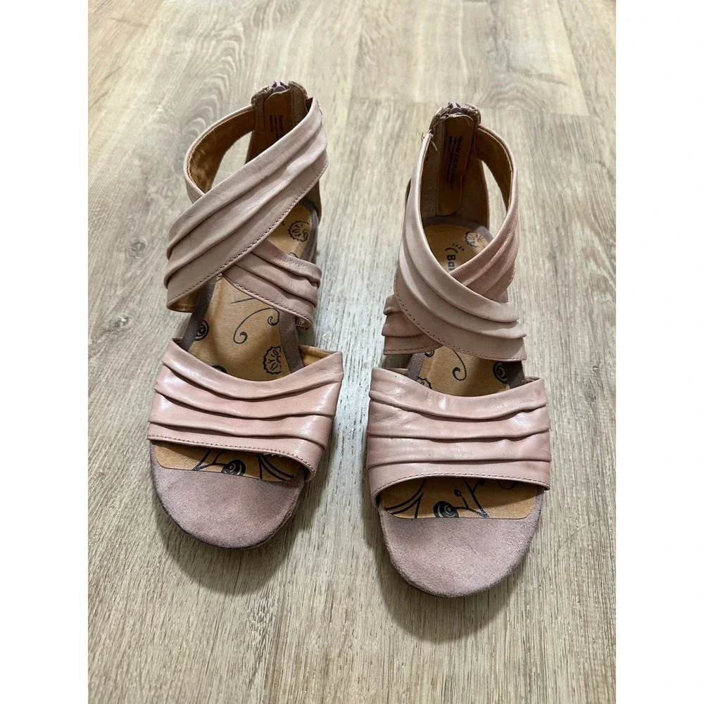 BareTraps | Leather Rennifer Blush Pink Ruched Gladiator Sandal Shoes, 6.5 M